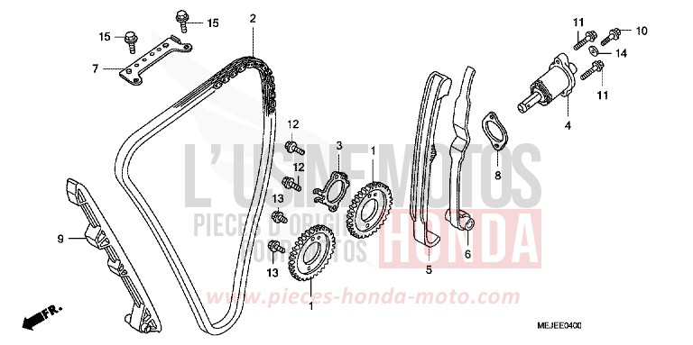 NOCKENWELLENKETTE/SPANNVORRICHTUNG von CB1300 Super Bold'or ABS DARKNESS BLACK METALLIC (NH463F) von 2007